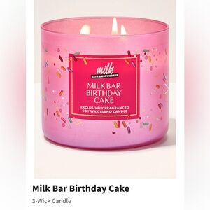 Bath and Body Works Milk Bar Birthday Cake 3-Wick Candle NWT Collaboration
